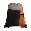 Tri Color Drawstring Backpack with Front Mesh Pocket | https://www.bestnamebadges.com