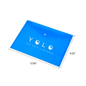 MOQ 50 Transparent Button Envelope File Folder