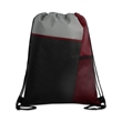 Tri Color Drawstring Backpack with Front Mesh Pocket | https://www.bestnamebadges.com