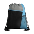Tri-Colored Mesh Pocket Drawstring Backpack (Ocean) | https://www.bestnamebadges.com