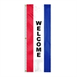 8' x 28" (3) Sewn Stripes Vertical Message Flag | https://www.bestnamebadges.com