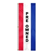 8' x 28" (3) Sewn Stripes Vertical Message Flag | https://www.bestnamebadges.com