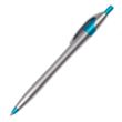 Silver Barrel European Design Ballpoint Pen w/Color Accents | https://www.bestnamebadges.com