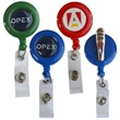 Round Retractable Badge Reel w/ Bulldog Clip on backing | https://www.bestnamebadges.com