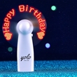 MOQ 50 Durable ABS Mini Handheld Flash Message Fan | https://www.bestnamebadges.com