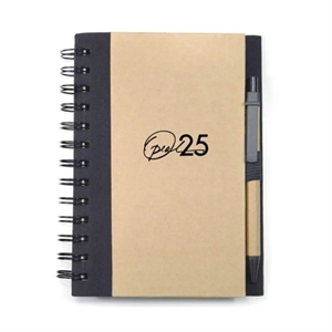 Spiral Bound Notebook & Harvest Pen | https://www.bestnamebadges.com