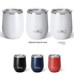 12 Oz. Swig Life™ Stainless Steel Stemless Wine Tumbler | https://www.bestnamebadges.com