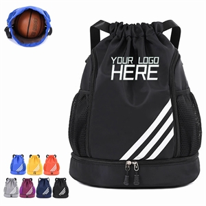 Waterproof Drawstring Backpack With Shoe Compartment
