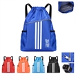 Drawstring Backpack With Zipper And Bottle Holder | https://www.bestnamebadges.com