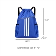 Drawstring Backpack With Zipper And Bottle Holder | https://www.bestnamebadges.com