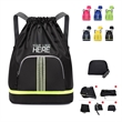 Foldable Drawstring Backpack With Reflective Strip | https://www.bestnamebadges.com