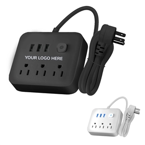 3 Outlet 3 USB Port Charging Station Power Strip