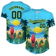 Custom Button Down Baseball Jersey (Full Dye Sublimation) | https://www.bestnamebadges.com
