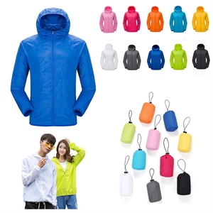 Lightweight Sun Protective Hoodie Coats With Portable Pouch