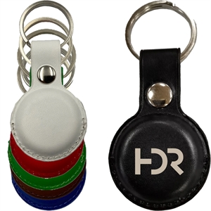 Leather-Tag-Holder-w-Snap-Button-Keyring-Custom-Logo