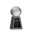 Golf Ball Award on Tall Marble Base | https://www.bestnamebadges.com