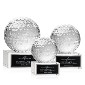 Golf Ball Award on Hancock Base | https://www.bestnamebadges.com