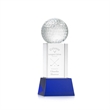 Golf Ball Award on Belcroft Base - Blue | https://www.bestnamebadges.com