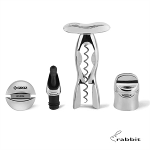 rabbit® Delux 4-PC Wine Tool Kit | https://www.bestnamebadges.com