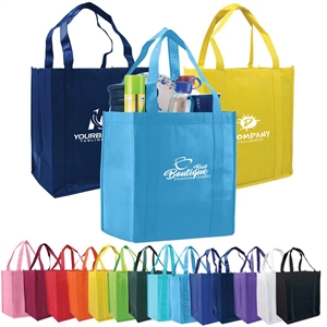 Non-Woven Grocery Shopping Tote Bags | https://www.bestnamebadges.com