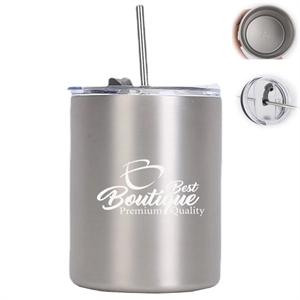 10Oz-Stainless-Steel-Insulated-Vacuum-Cup-With-Straw