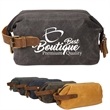 Waxed Canvas Travel Toiletry Kit Bag With Hand | https://www.bestnamebadges.com