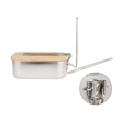 Stainless Steel Camping Bento Box with Foldable Handle | https://www.bestnamebadges.com