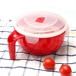 Microwavable Plastic Food Container Soup Mugs Bowl with Lid | https://www.bestnamebadges.com