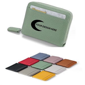 Genuine Leather Credit Card Holder Zipper Wallet With 20 Car