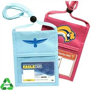 Premium Double Window RPET Recycled ID Neck Wallet | https://www.bestnamebadges.com