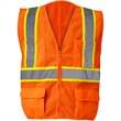 Hi Vis Class 2 Reflective Zipper Mesh Safety Vest 4 Pockets | https://www.bestnamebadges.com