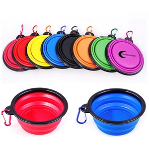 Foldable Silicone Pet Bowl With Carabiner