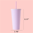 24OZ Candy Color Double-Layer Plastic Straw Cup with Lid | https://www.bestnamebadges.com