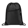 420D Polyester Drawstring Backpack With Front Zipper Pocket | https://www.bestnamebadges.com