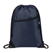 420D Polyester Drawstring Backpack With Front Zipper Pocket | https://www.bestnamebadges.com