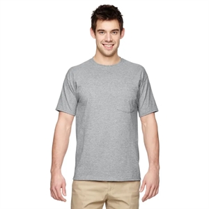 Jerzees 5.6 Oz., 50/50 Heavyweight Blend™ Pocket T-Shirt | https://www.bestnamebadges.com
