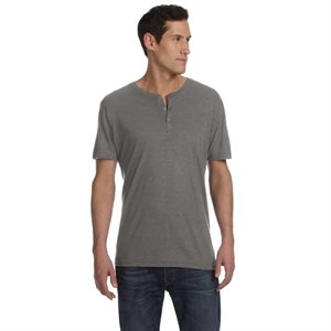 Bella Mens Triblend Short-Sleeve Henley | https://www.bestnamebadges.com