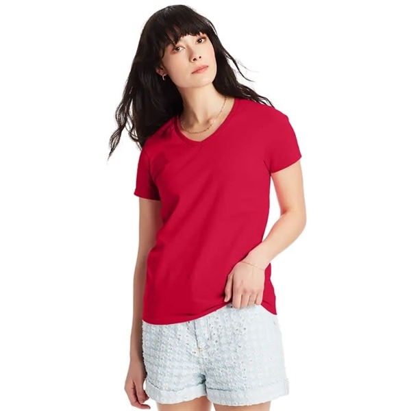 Hanes Ladies 5.2 Oz. ComfortSoft® V-Neck Cotton T-Shirt