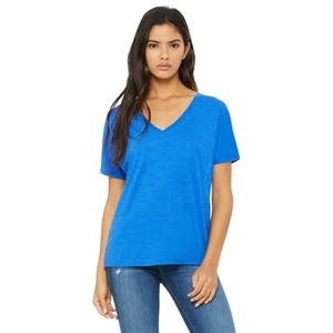 Bella Ladies Slouchy V-Neck T-Shirt | https://www.bestnamebadges.com