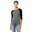 Bella Ladies Stretch Rib 3/4-Sleeve Contrast Raglan T-Shirt | https://www.bestnamebadges.com