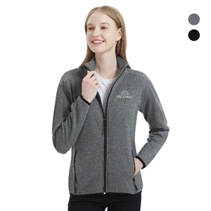 Women's Heathered Full Zip Fleece Jacket 320GSM