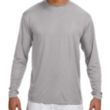 A4 Long-Sleeve Cooling Performance Crew Neck T-Shirt | https://www.bestnamebadges.com