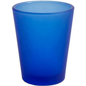 Customized Frosted Blue Shot Glass- 1.75 Oz. | https://www.bestnamebadges.com