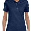 Custom Embroidered Ladies Jersey Polo With SpotShield™ | https://www.bestnamebadges.com