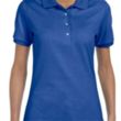 Custom Embroidered Ladies Jersey Polo With SpotShield™ | https://www.bestnamebadges.com