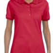 Custom Embroidered Ladies Jersey Polo With SpotShield™ | https://www.bestnamebadges.com