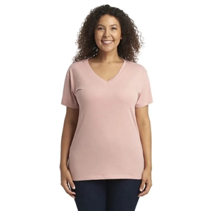 Next Level Ladies Relaxed V-Neck T-Shirt | https://www.bestnamebadges.com