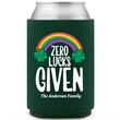Zero Lucks Given St. Patrick's Full Color Can Coolers | https://www.bestnamebadges.com