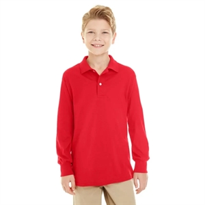 Jerzees Youth SpotShield™ Long-Sleeve Jersey Polo | https://www.bestnamebadges.com