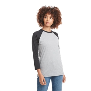 Next Level Apparel Unisex CVC 3/4 Sleeve Raglan Baseball ... | https://www.bestnamebadges.com